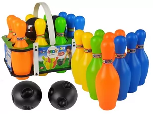LEANToys Kolorowy Zestaw Gry w Kręgle 10 szt Kula 20 cm 9281 - Zabawki i gry sportowe - miniaturka - grafika 1
