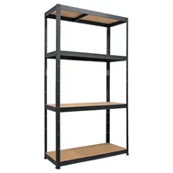 Półki do salonu - Metalkas Regał metalowy szary 164 x 80 x 40 cm 4 półki HDF/125 kg - miniaturka - grafika 1