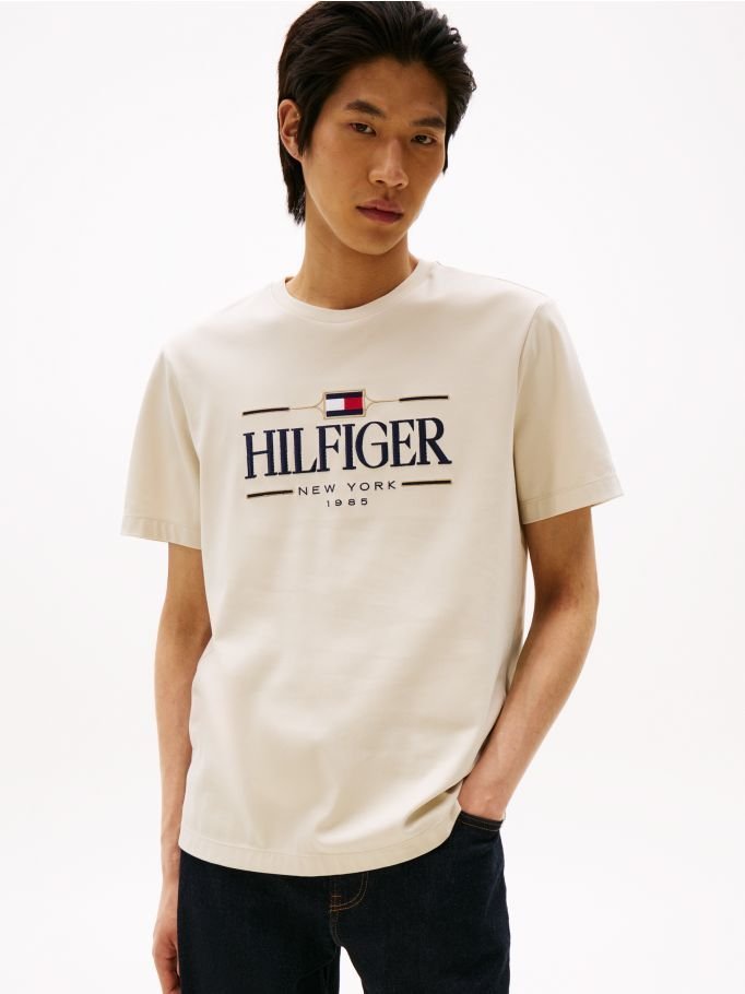 t-shirt uomo tommy hilfiger mw0mw39585 icon acg newspint
