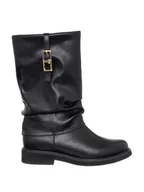 Kozaki damskie - Patrizia Pepe Skórzane kozaki w kolorze czarnym - miniaturka - grafika 1