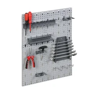 Pozostałe wyposażenie warsztatu - Ściana perforowana HOBBY III z 22 haczykami i uchwytami, 595 x 395 x 25 mm - miniaturka - grafika 1