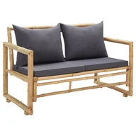 Ławki ogrodowe - vidaXL Ławka ogrodowa z poduszkami, 115 cm, bambusowa 315597 - miniaturka - grafika 1