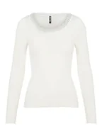 Koszulki i topy damskie - Pieces Damski top z koronką Pccoco Ls Noos Bc z długim rękawem, Tancerz w chmurze, L - miniaturka - grafika 1