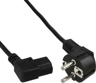 InLine Kabel zasilający Kabel zasilający typu F niemiecki C13 lewo kątowy czarny 0,3m 16752H - Kable - miniaturka - grafika 2