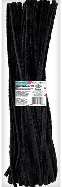 Druciki dekoracyjne 0,6x30cm czarne 50szt
