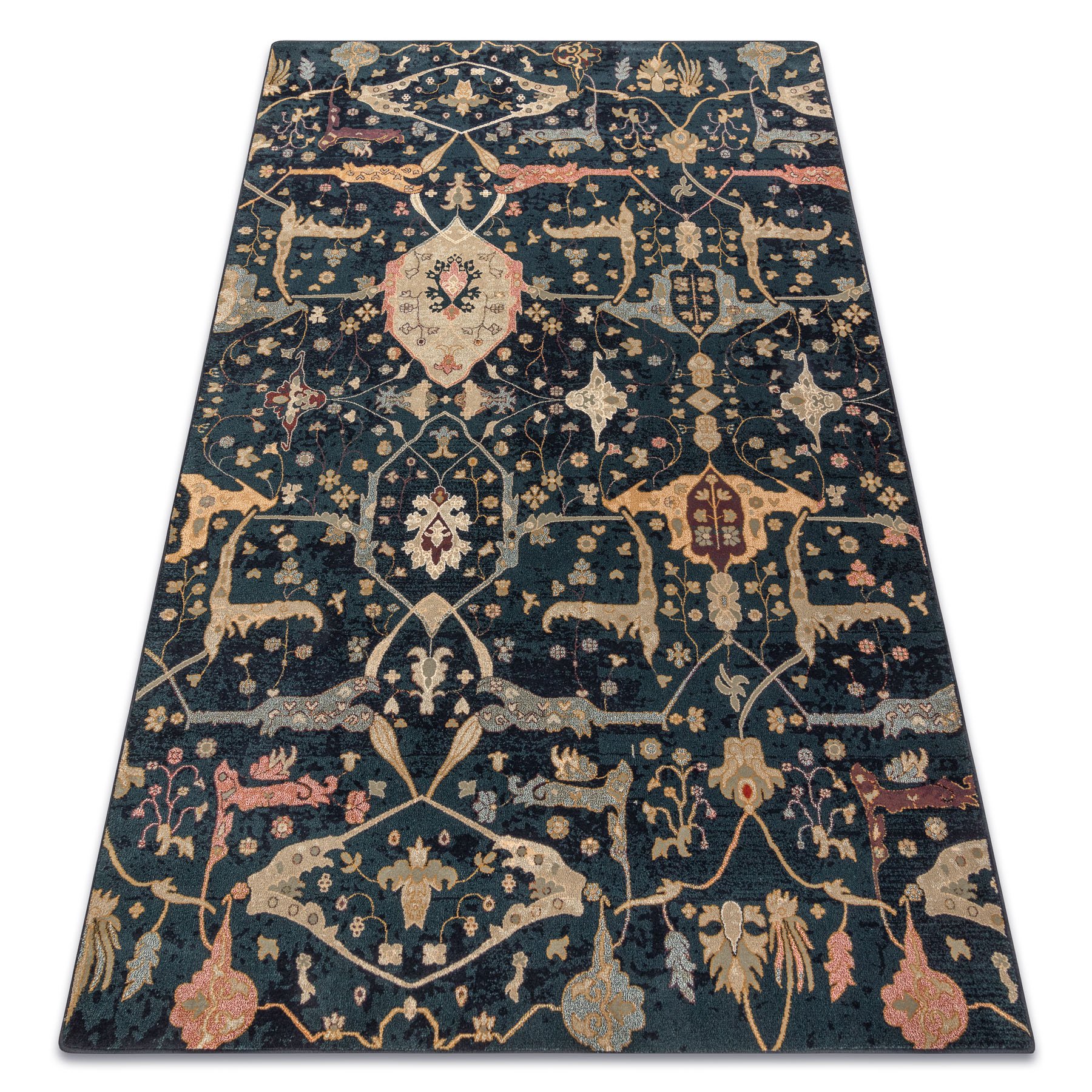 Dywan wełniany POLONIA Persej orientalny granat niebieski 170x235 cm
