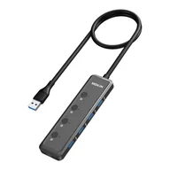 Huby USB - HUB 5 w 1 MOKiN USB-A3.0 do 4xUSB-A + 1xUSB-C DC (czarny) - miniaturka - grafika 1