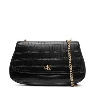 Torebka Calvin Klein Ck Croc Conv Chain Medium Bag LV04F3284G Czarny - Torebki damskie - miniaturka - grafika 1