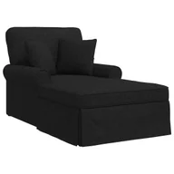 Szezlongi - vidaXL Chaise Lounge z Fartuszkiem Czarny 91 x 157 x 91 cm tkanina - miniaturka - grafika 1