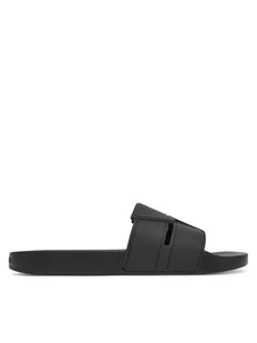 Calvin Klein Klapki Pool Slide Double T HM0HM01752 Czarny - Klapki i japonki męskie - miniaturka - grafika 1