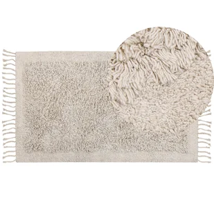 Dywan shaggy bawełniany 80 x 150 cm beżowy BITLIS - Dywany - miniaturka - grafika 1