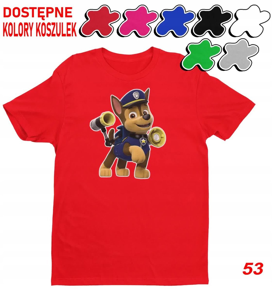 Dziecięca Koszulka Z Nadrukiem Duży Wybór Psi Patrol Chase Rocky -L 146-152