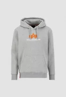 Bluzy męskie - Alpha Industries bluza z kapturem RUBBER szara L - miniaturka - grafika 1