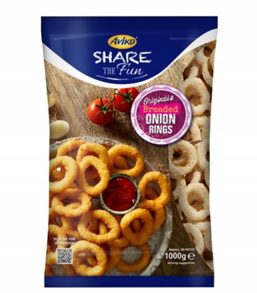 Aviko krążki cebulowe onion rings 1 kg mrożone przekąska