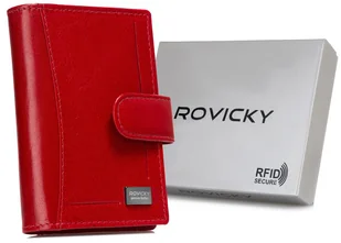 Skórzane etui na karty i dokumenty zapinane na zatrzask - Rovicky - Portfele - miniaturka - grafika 1