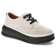 Półbuty damskie - Beżowe Półbuty Artiker Stylowe Obuwie Damskie - miniaturka - grafika 1