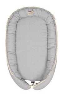 Gniazdko niemowlęce Prestige Linen 55x80 szary materacyk pozycjonujący - Kokony niemowlęce - miniaturka - grafika 1