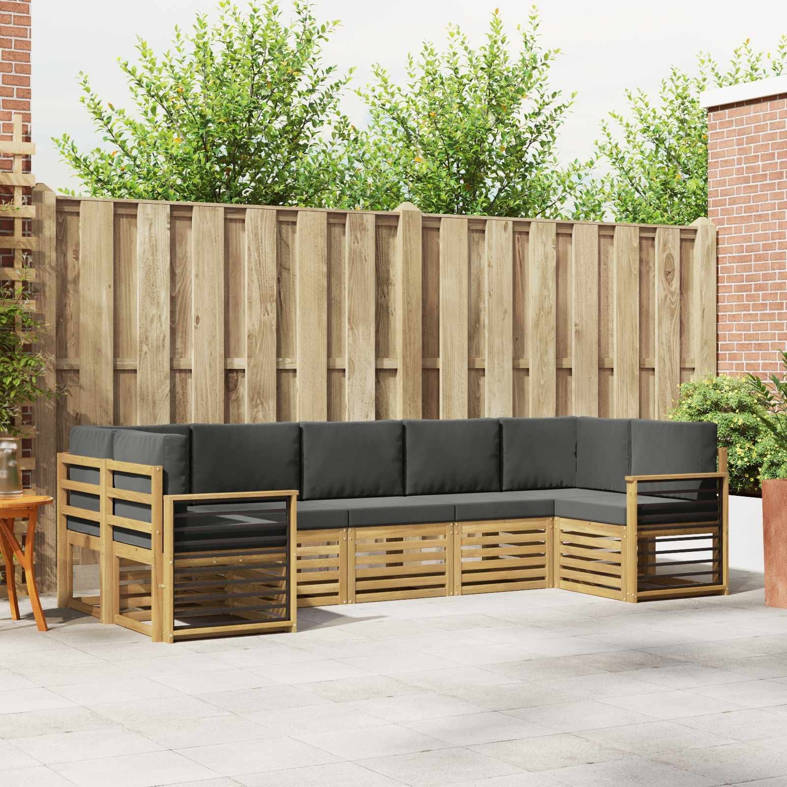 vidaXL Zestaw sofy narożnej 7 pcs Biały i antracyt 304 x 128,5 x 73 cm
