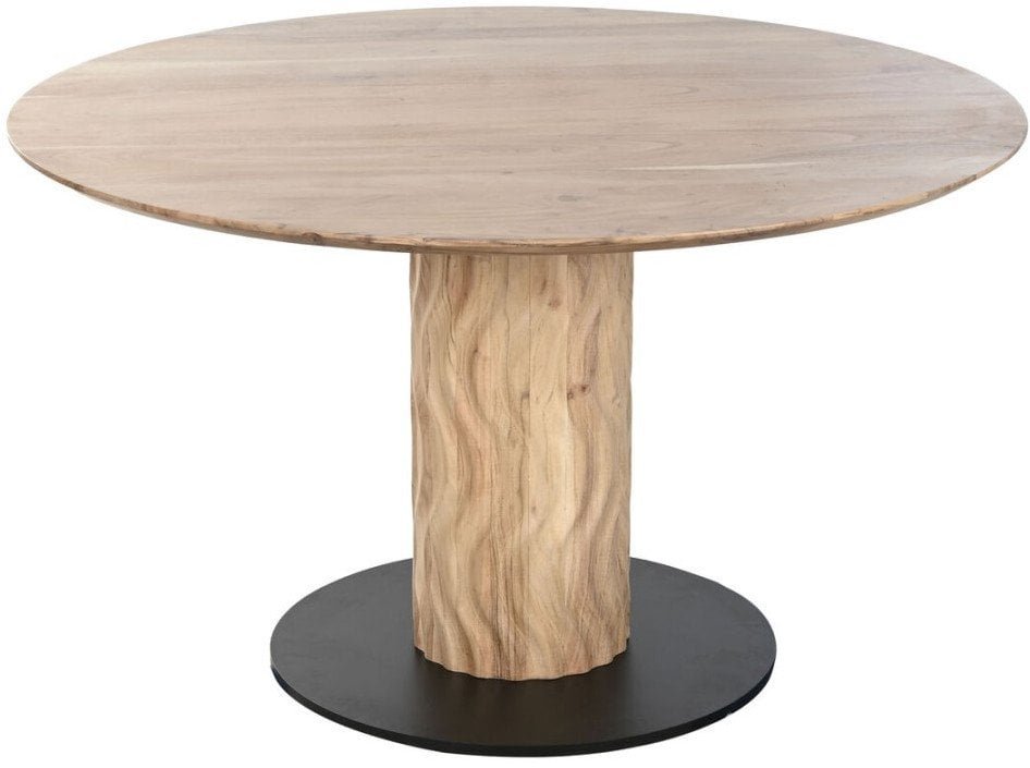 Stoły do Jadalni Home ESPRIT Metal Drewno akacjowe 130 x 130 x 76 cm