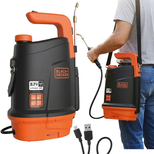 BLACK+DECKER Opryskiwacz AKUMULATOROWY 5 L SPRYSKIWACZ Ciśnieniowy OGRODOWY