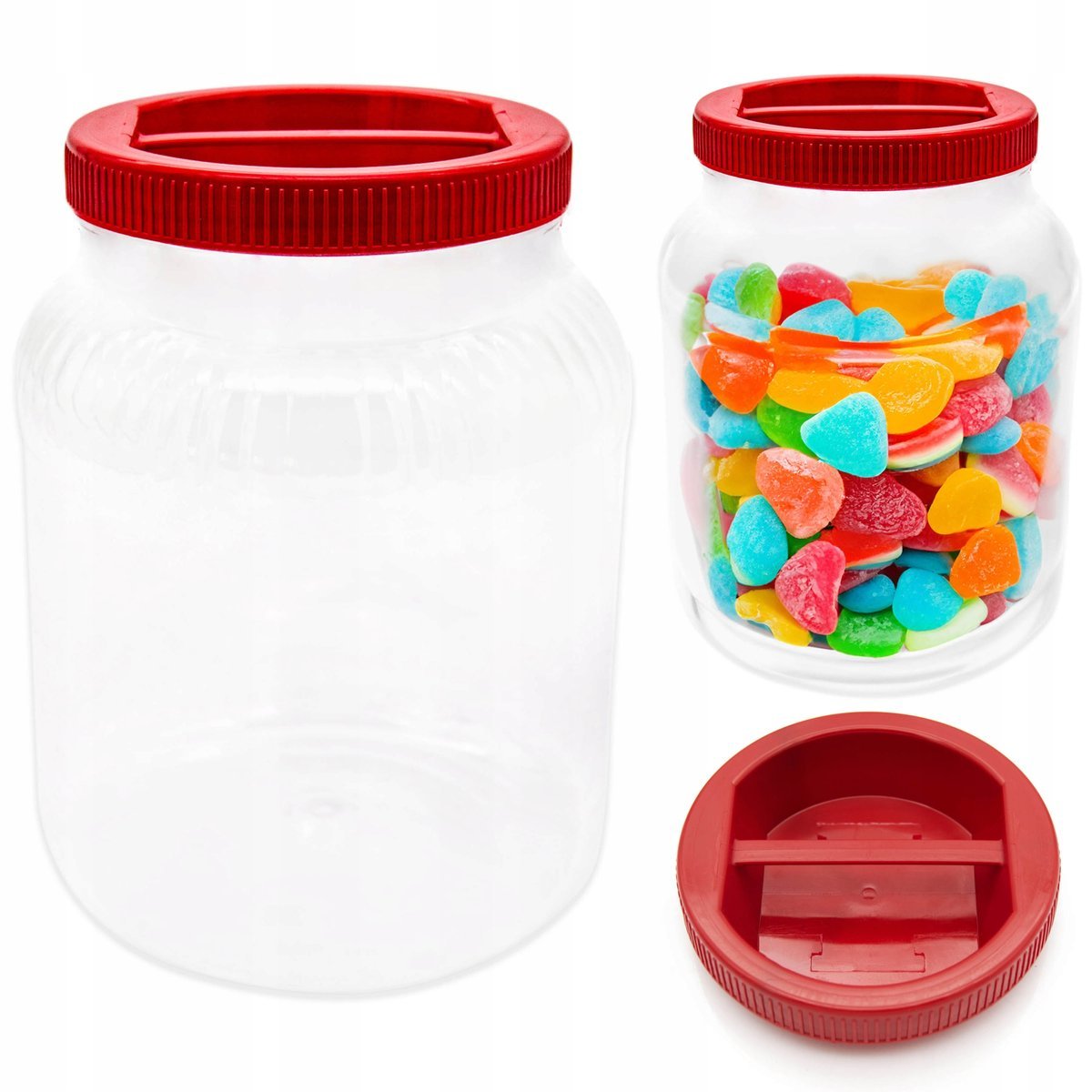 SŁOIK SŁÓJ PLASTIKOWY PRZEZROCZYSTY 3,8L NA ŻYWNOŚĆ PET POJEMNIK Z UCHWYTEM