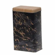 Pojemniki kuchenne - Puszka metalowa prostokątna 0,9 l brązowy marmur - miniaturka - grafika 1