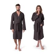 Szlafroki damskie - Möve Kimono Homewear szlafrok z waflowego materiału pique, szary, X-L 276120663843_XL - miniaturka - grafika 1