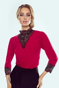 Eldar Agnis Bluzka Bordowa Koronkowy Dekolt S - Bluzki damskie Eldar Agnis Bluzka Bordowa Koronkowy Dekolt S - Bluzki damskie - miniaturka - grafika 1