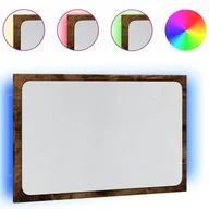 Lustra - vidaXL Lustro łazienkowe z LED, dąb sonoma, 60x8,5x38 cm - miniaturka - grafika 1