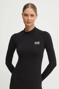 EA7 Emporio Armani longsleeve treningowy kolor czarny z półgolfem TJOBZ.6DTT01 - Bluzki damskie - miniaturka - grafika 1