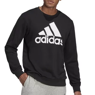 Bluzy sportowe męskie - Bluza adidas Sportswear Essentials Big Logo GK9076 - czarna - Adidas - grafika 1