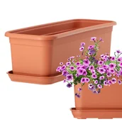 Donice - Skrzynka balkonowa z podstawką Evron 40 cm, terrakota - miniaturka - grafika 1