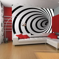 Fototapety - Fototapeta - Czarno-biały tunel 3D (rozmiar 200x154) - miniaturka - grafika 1