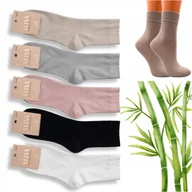 Skarpetki damskie - TEMU 5x Skarpetki Bambusowe Damskie Gładkie Średnie Gładkie Premium Miękkie Komfortowe Stylowe Eleganckie Neutralne Kolory Brąz Beż Biała Czarna - miniaturka - grafika 1