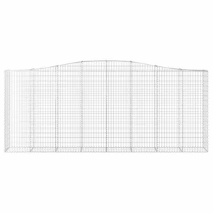 VIDAXL Łukowaty kosz gabionowy 400x50x160/180 cm, galwanizowane żelazo - Ogrodzenia - miniaturka - grafika 4