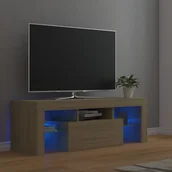 Szafki RTV - vidaXL Lumarko Szafka pod TV z oświetleniem LED, dąb sonoma, 120x35x40 cm 804349 - miniaturka - grafika 1