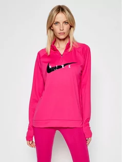 Bluzy sportowe damskie - Nike Bluza techniczna Swoosch Run CZ9231 Różowy Standard Fit - grafika 1