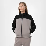 Bluzy sportowe damskie - Damska bluza dresowa rozpinana z kapturem 4F H4Z22-BLD018 - miniaturka - grafika 1