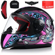 Kaski motocyklowe - LS2, Kask integralny na motocykl Rapid mini Voodoo czarno-różowy, rozmiar M - miniaturka - grafika 1