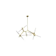 Lampy sufitowe - Lampa wisząca CANDELABR 10 złota - aluminium, szkło XCP8053-10.GOLD - miniaturka - grafika 1