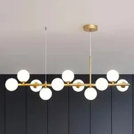 Lampy sufitowe - 11-punktowa lampa wisząca CGHELMILK złota szklane kule - miniaturka - grafika 1