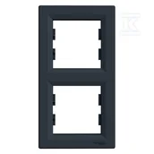 Klawisze i ramki - Ramka 2-krotna pionowa, antracyt Asfora - miniaturka - grafika 1