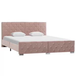 vidaXL Rama łóżka, różowa, tapicerowana tkaniną, 160 x 200 cm - Łóżka - miniaturka - grafika 1