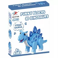 Klocki - STEGOZAUR DINOZAUR KLOCKI PIANKOWE PUZZLE 48EL - miniaturka - grafika 1