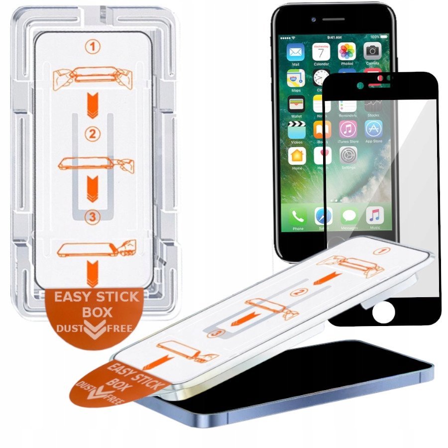 Szkło hartowane ramka do montażu szybka EZ FREE DUST do IPhone 7 8 SE 2020