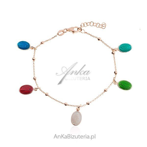 ankabizuteria.pl Bransoletka RÓŻANIEC srebrna pozłacana różowym złote