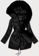 Kurtki damskie - PARKA DAMSKA Z FUTERKIEM CZARNA (5M762-392) - J.STYLE - miniaturka - grafika 1