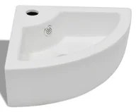 Umywalki - Elior Biała narożna umywalka ceramiczna L7-C22 - miniaturka - grafika 1