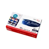 Farby i media malarskie - Farby akwarelowe w kostkach classic w metalowej kasetce 12 kolorów - miniaturka - grafika 1