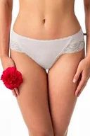 Majtki damskie - Figi damskie z bawełny (2 pack) o kroju midi bikini z koronką LPC 261 Key - miniaturka - grafika 1